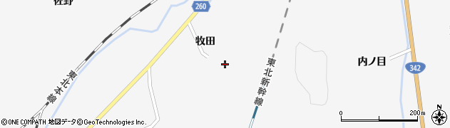 岩手県一関市真柴牧田26周辺の地図