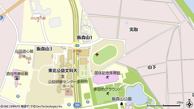 〒998-0055 山形県酒田市飯森山の地図