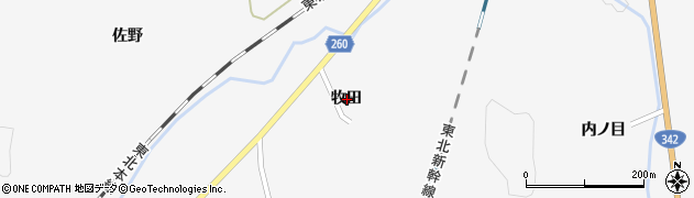 岩手県一関市真柴牧田周辺の地図
