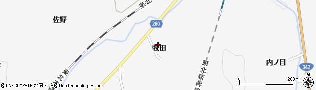 岩手県一関市真柴牧田9周辺の地図