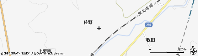 岩手県一関市真柴佐野周辺の地図