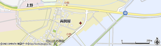 山形県酒田市小牧両興屋29-3周辺の地図
