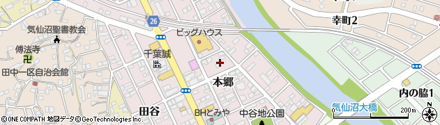 宮城県気仙沼市本郷周辺の地図