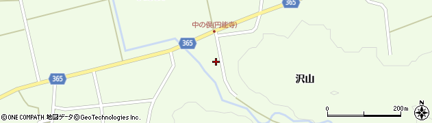 山形県酒田市中野俣沢山周辺の地図
