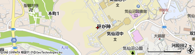 宮城県気仙沼市笹が陣周辺の地図