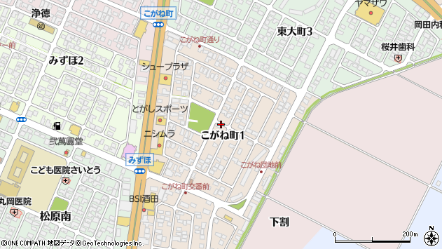 〒998-0852 山形県酒田市こがね町の地図