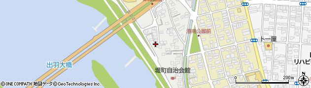 山形県酒田市堤町周辺の地図
