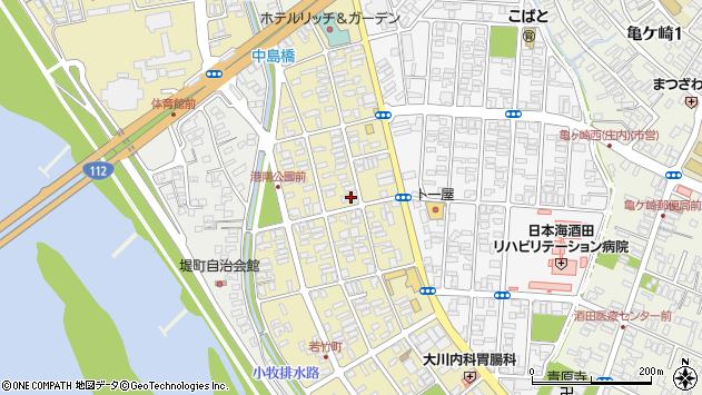〒998-0834 山形県酒田市若竹町の地図