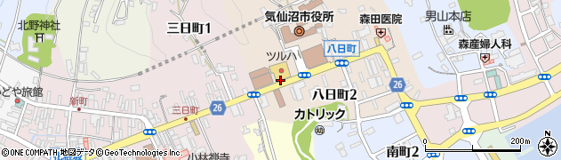 気仙沼市役所周辺の地図