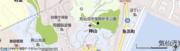 宮城県気仙沼市陣山周辺の地図