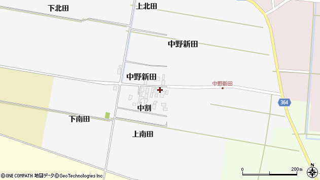 〒998-0872 山形県酒田市中野新田の地図