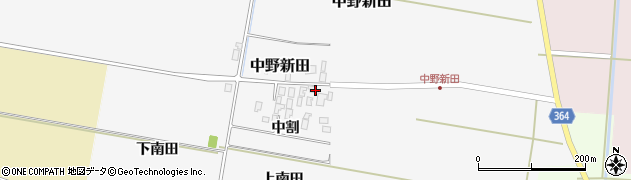 山形県酒田市中野新田周辺の地図