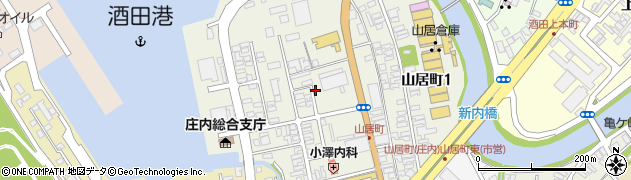 山形県酒田市山居町周辺の地図