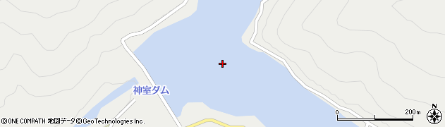 神室湖周辺の地図