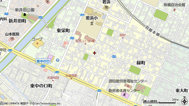 〒998-0857 山形県酒田市若浜町の地図