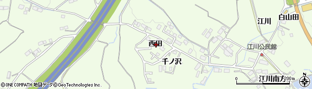 岩手県一関市萩荘西田周辺の地図