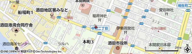 きらやか銀行酒田中央支店周辺の地図