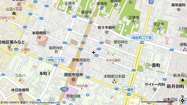〒998-0044 山形県酒田市中町の地図