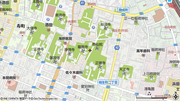 〒998-0033 山形県酒田市中央東町の地図