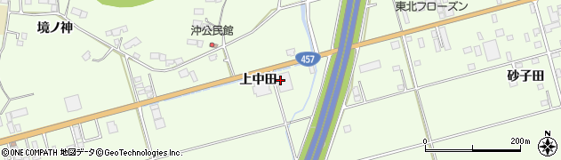 岩手県一関市萩荘（上中田）周辺の地図