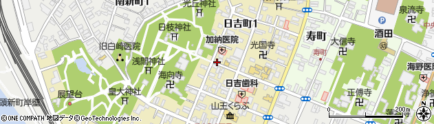 山形県酒田市日吉町周辺の地図