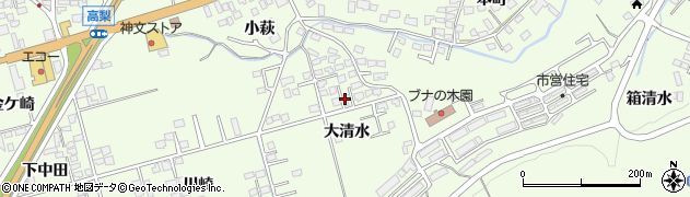 岩手県一関市萩荘大清水周辺の地図