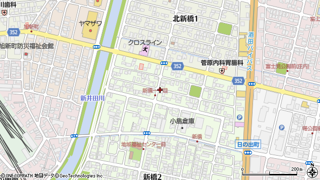 〒998-0864 山形県酒田市新橋の地図