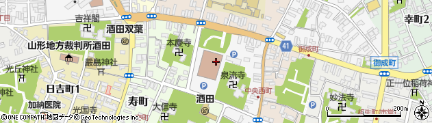 山形県酒田市中央西町2周辺の地図