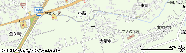 岩手県一関市萩荘大清水8周辺の地図