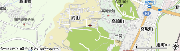 岩手県一関市釣山周辺の地図