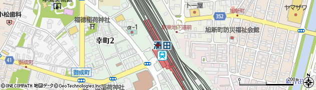酒田駅周辺の地図