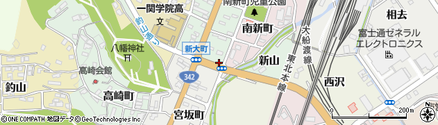 岩手県一関市新大町89周辺の地図