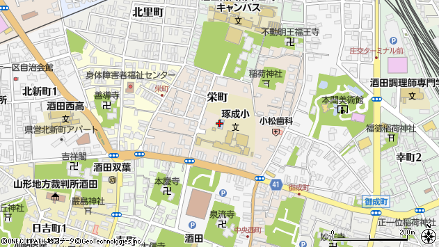 〒998-0026 山形県酒田市栄町の地図