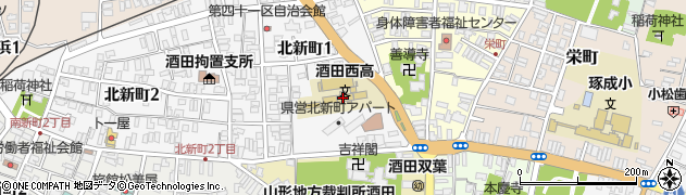 山形県立　酒田西高等学校定時制周辺の地図