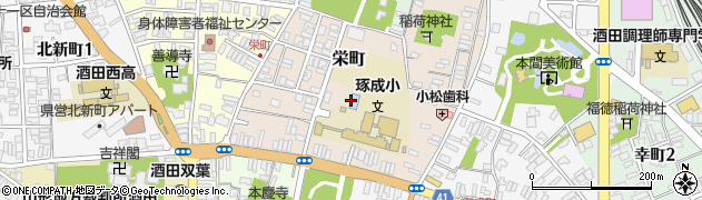 山形県酒田市栄町周辺の地図