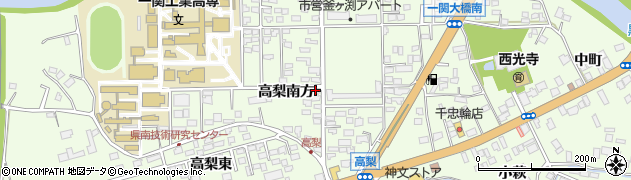 岩手県一関市萩荘高梨南方周辺の地図