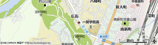 岩手県一関市広街周辺の地図