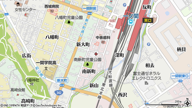 〒021-0866 岩手県一関市南新町の地図