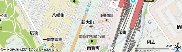 岩手県一関市新大町34周辺の地図