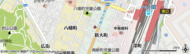 岩手県一関市新大町134周辺の地図