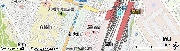 一関駅前郵便局周辺の地図