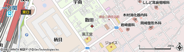 岩手県一関市散田16周辺の地図