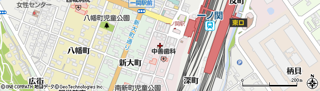 岩手県一関市駅前周辺の地図