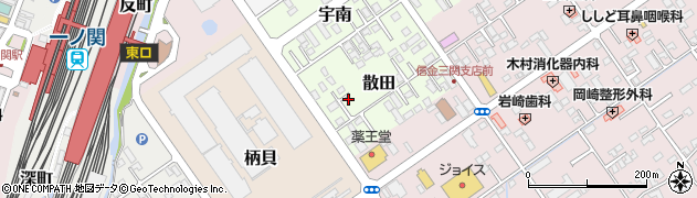 岩手県一関市散田8周辺の地図