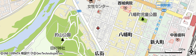 岩手県一関市城内周辺の地図