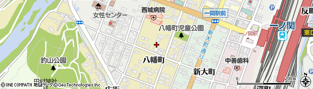岩手県一関市八幡町周辺の地図