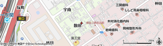 岩手県一関市散田23周辺の地図