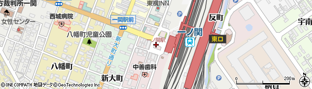 一関駅前周辺の地図
