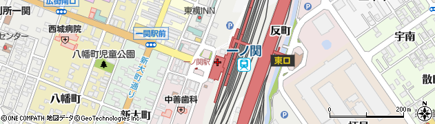 岩手県一関市周辺の地図