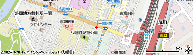 岩手県一関市新大町157周辺の地図